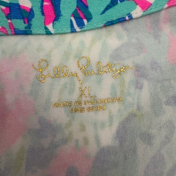 Lilly Pulitzer Sophilettta Dress Size XL Fished My Wish Pink Blue Green Shift - Picture 8 of 13